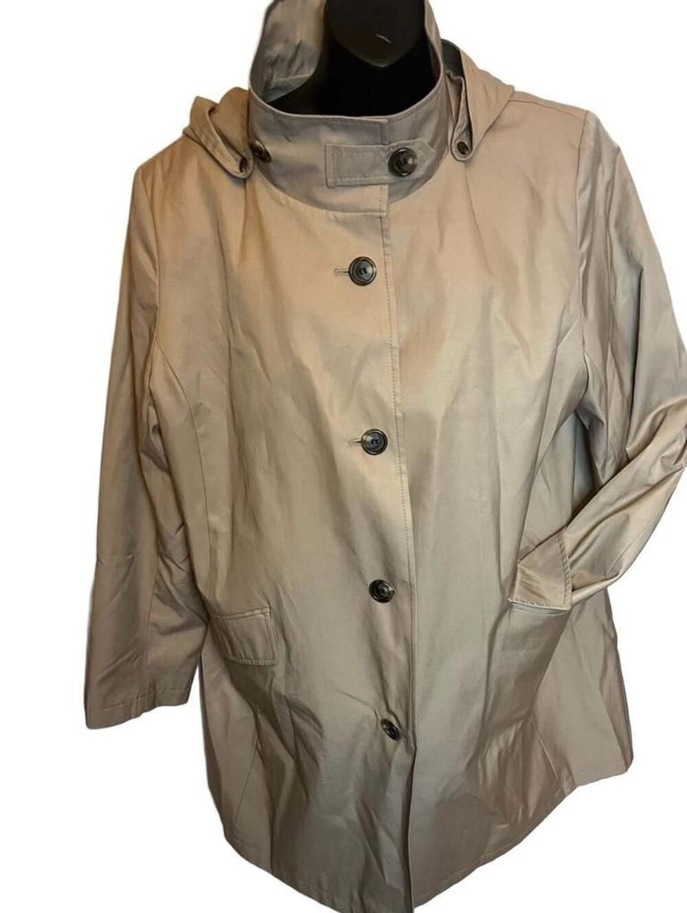 Lauren Ralph Lauren Sand Size 1X Hooded Raincoat Jacket quiet luxury